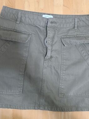 Topshop Army Green Cargo Mini Skirt